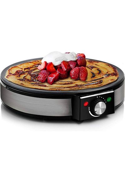 MEBASHI Crepe & Dosa Maker 1200W | Non-Stick Hot Plate, Cooks in 5 Sec | Easy to Use & Clean – Black