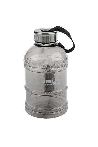 ABYZ Sticlă de apă sport din plastic negru cu mâner, capac metalic, 1 l