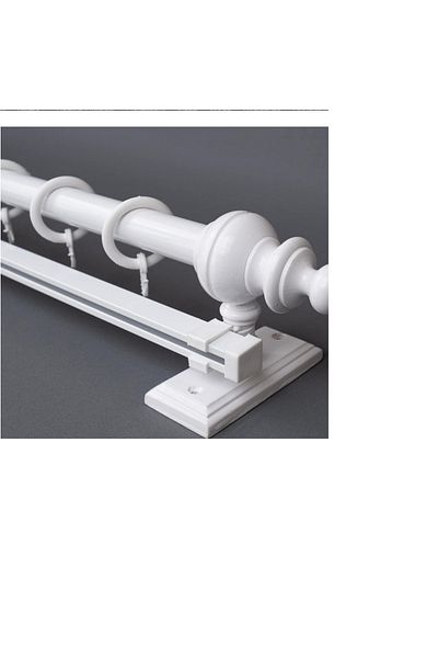 KİP PERDE & AKSESUARLARI Cortina Albă Rustică Umeraș și Set șină simplă 275 Cm