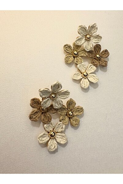 ISTBIRD ACCESSORIES Hasır çiçekli küpe