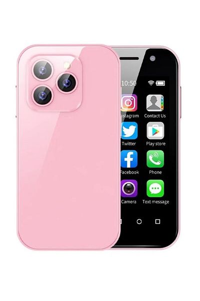 SOYES XS15 Pro Mini Smartphone Pink – Android Quad Core, Compact Pocket Mobile for Kids & Adults