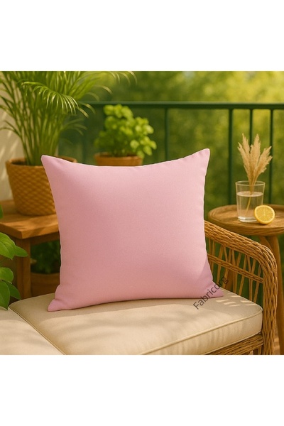 fabricorg Duck Cloth Throw Pillow Cover Suitable for Punch Candy Pink (40X40 cm)