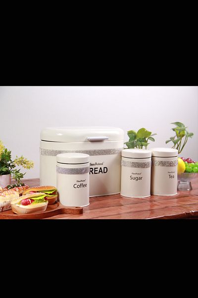 Generic Tea and coffee storage jars with a lid for storing bread