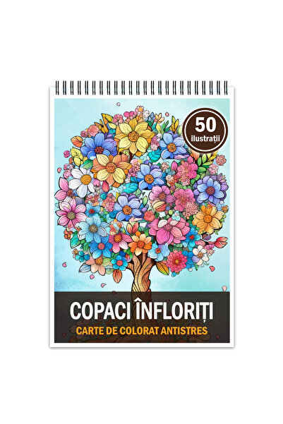 Legendary Gifts Carte de colorat pentruantistres, 50 de ilustratii, Copaci In...