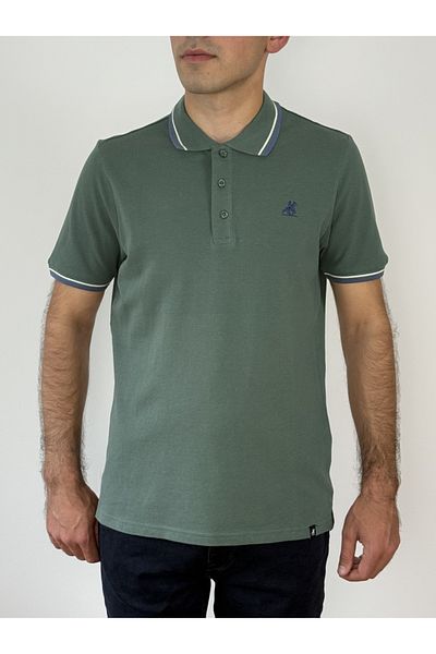U.S. GRAND POLO EQUIPMENT & APPAREL Tricou polo bărbătesc U.S. Grand POLO cu logo și detalii contrastante, croială regulată