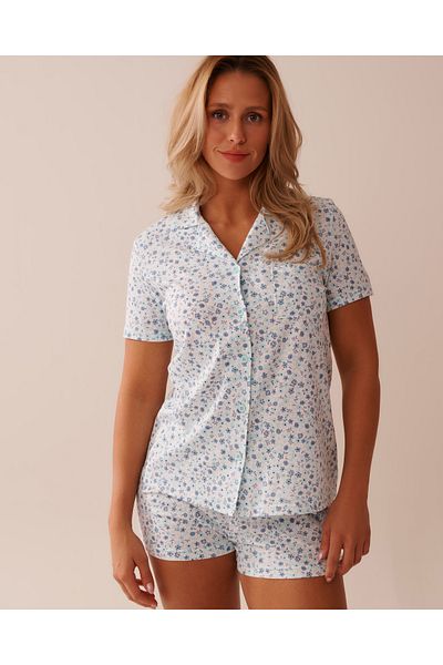 La Vie en Rose Floral Print Shirt PJ Set