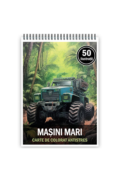 Legendary Gifts Carte de colorat pentruantistres, 50 de ilustratii, Masini mari