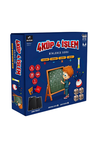 ZEKA DOLABI 4 مكعبات 4 صندوق عمليات لعبة الجمع والطرح والضرب والقسمة