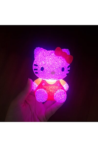 Livava Hello Kitty Işık Saçan Gece Lambası Renk Değiştiren, Kırmızı, 10x7