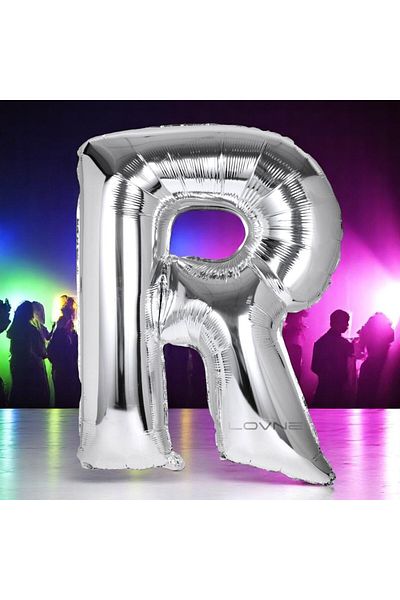 Kuzey High Quality 1 Metre Silver R Letter Balloon Silver R Letter Foil Balloon Helium Gasina Flying Balloon Suitable for