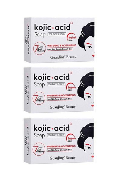 KOJIC ACID Three pieces of Kojic soap for face and body, 120 x 3 g
