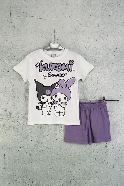 DMB BOYS & GIRLS Dmb Girl Kuromi Shorts Suit 3-8 Years Lilac