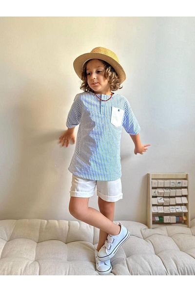 YİGİT BUTİK Boy's Striped Shorts Set - Yigit Boutique