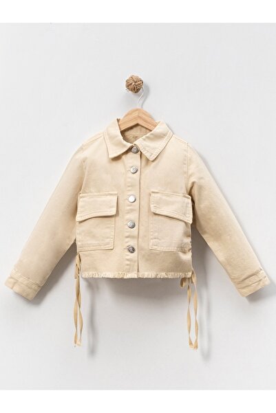 MixMax Bebe Girl's Crop Model Raw Denim Jacket