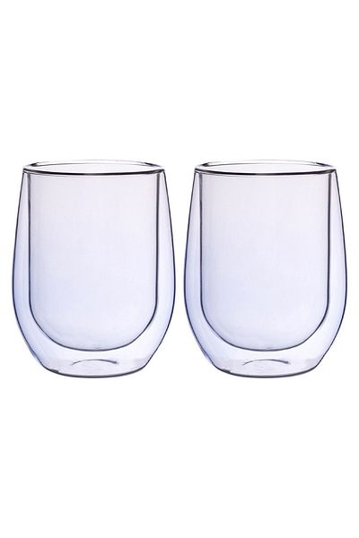 KRASINO Set de 2 pahare Arlen, pereți dubli, violet, 300 ml, 8,5x9,5 cm