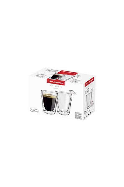 FLORINA Set de 2 pahare Florina Malachit, sticlă borosilicată, pereți dubli, 320 ml