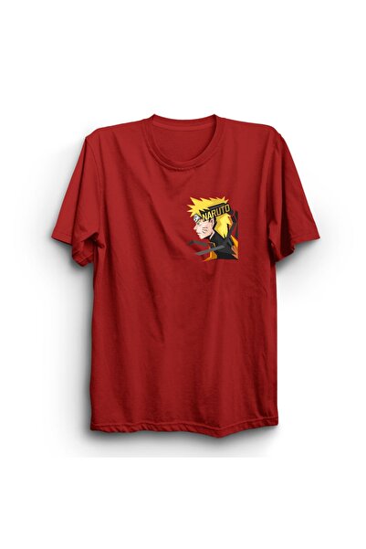 The Fame Naruto slika logotipa, manga anime Štampano, unisex crvena 100% pamu...