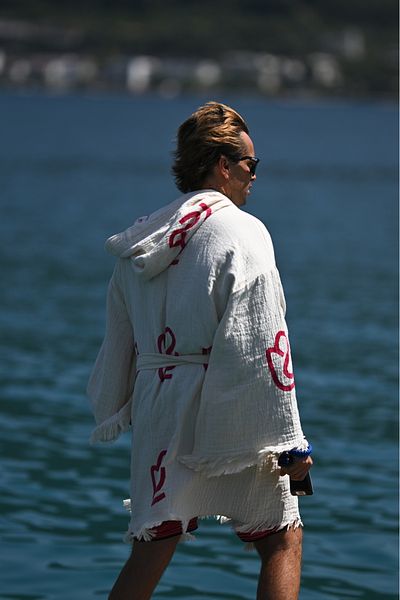 SOLENROSA Cotton Kimono Dressing Gown Towel Solenrosa