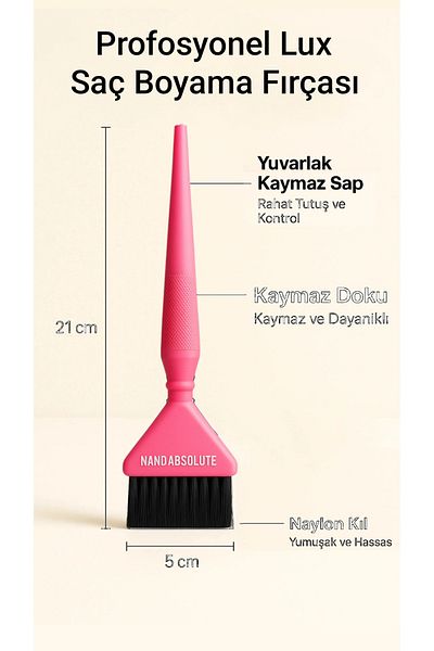 Nano Absolute Professional Hairdresser Hair Dye Brush |   Balayage Coloring and Highlighting Brush Pink