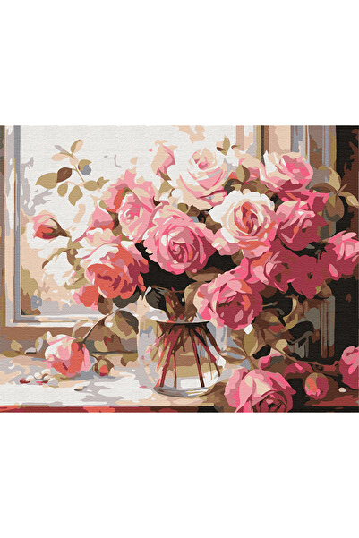 İZSA HOBİ Sayılarla Boyama Hobi Seti 40x50 Çerçeveli Numaralı Tuval Fırça Boy...