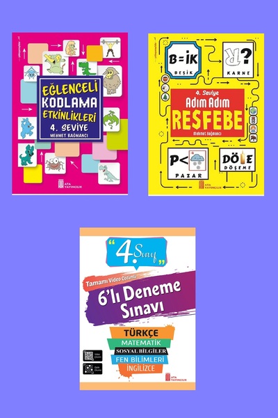 Ata Yayıncılık 4.Sınıf Eğlenceli Kodlama+Resfebe+6 lı Deneme Sınavı