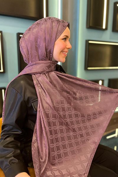 Sultan Eşarp Sultan Jacquard Shawl - Flower Pattern - Slj001-22 - Dusty Rose