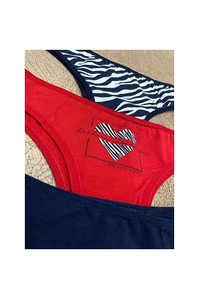 Dominant Women's Cotton Lycra 3-Piece Brazilian Panties