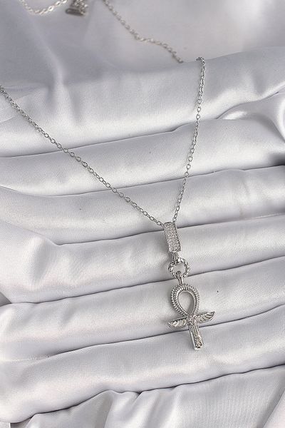Skygo 316L Steel Silver Color Chain Ankh Model Women's Necklace - Tj-Bko9750