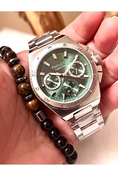 Ferrucci Full Fonksiyonlu Yeni Sezon Çelik Erkek Kol Saati+Bileklik Hediyeli