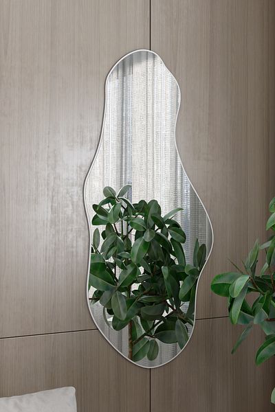 Marsah Home Asymmetric Mirror Bulut White