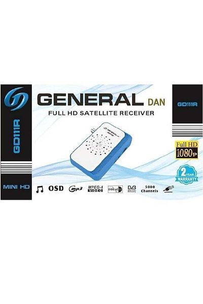 GENERAL General Dan GD111R FHD 1080p MPEG-4 Video 5000 Channel Satellite Receiver
