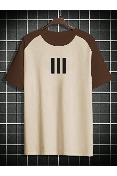 BİKOMBİNE Λευκό ανδρικό μπλουζάκι 3 γραμμών