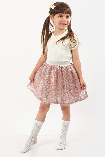 Milangel pul payetli kız çocuk doğum günü party etek