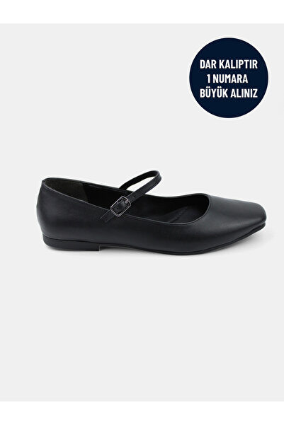 MAGGIO Γυναικείο μαύρο δέρμα Mary Jane Ballerina Άνετη σόλα Home Office Balle...