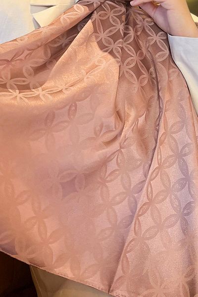 Sultan Eşarp Sultan Jacquard Shawl - Flower Pattern - Slj001-15 - Soft Dusty Rose