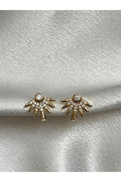 Lavienta Gold Half Sun Model Vip Earrings