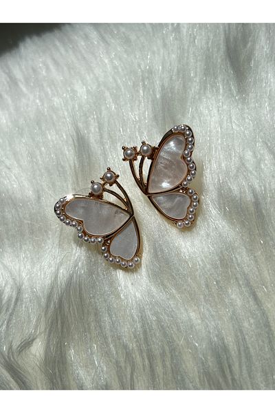 Lavienta Vip Earrings with Butterfly Model 2.5 cm Large