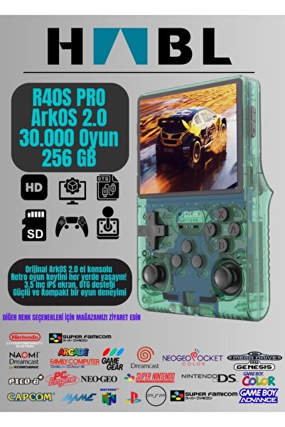habl Retro Arcade R40s Pro Arkos 2.0 30.000 Oyunlu El Konsolu 256 Gb