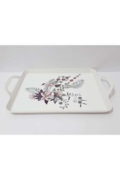 renkli çiçekler Tea Tray 39.5X25.5 cm Patterned Plastic Tea Coffee Tray Presentation Tray