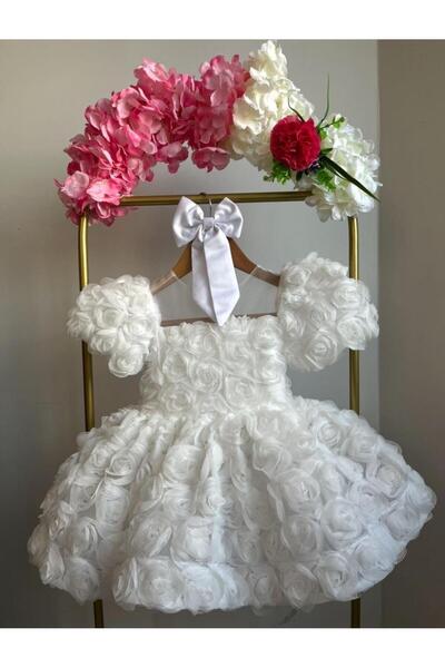 UrazTasarım Beyaz Elbise, Vintage Kız Çocuk Elbise, Luxury Kız Çocuk Elbise, ...