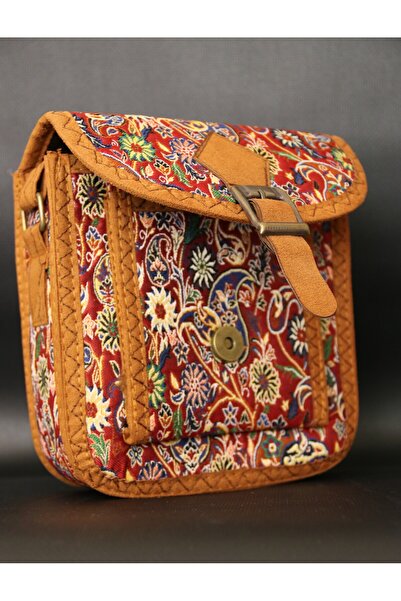 PUJİVA Terme Omuz Çantası, Etnik Tarz Kilim Desenli, Askılı Çanta, Günlük Ota...