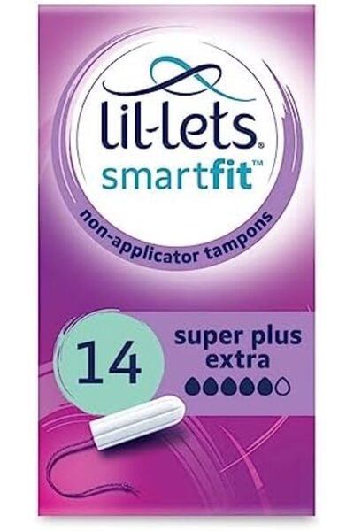 Lil-Lets سدادات قطنية سوبر بلس إكسترا بدون أداة تطبيق، 14 سدادة (عبوة من قطعة...