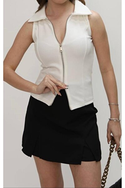 rose tml giyim Women's Zero Sleeve Ottoman Zipper Vest