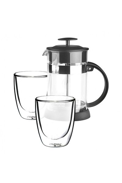 ALTOM DESIGN Σετ έγχυσης Altom Andrea 800 ml και 2 ποτήρια, βοριοπυριτικό γυαλί, 300 ml