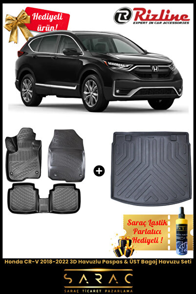 Rizline Honda CRV 2018-2022 Havuzlu Paspas & ÜST Bagaj Havuzu Seti+HEDİYELİ!