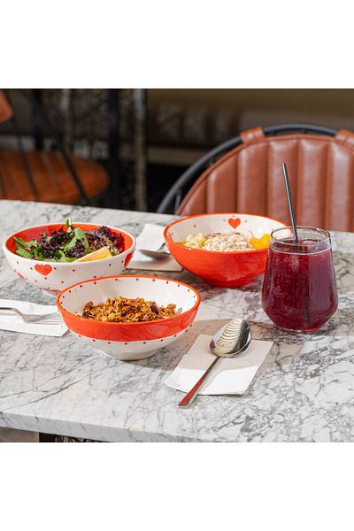 PINKU Ceramics Sunset |   Handmade 16X6.5 cm Set of 3 Ceramic Bowls – Ideal for Granola, Salad & Gift