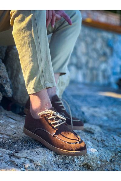 BOA Kb X5 Brown Suede Lace-Up Casual Men's Shoes