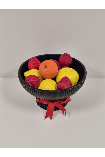 Home Alin Home Decoration - Handmade Stone Powder Black Color Fruit Basket