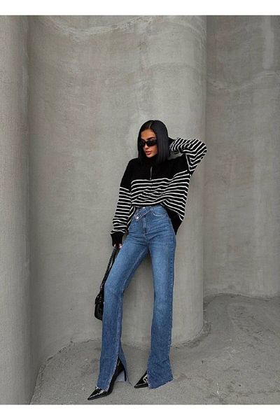 DENİKK Trend Special Design Pantaloni Palazzo cu picior largi STRAIGHT Calip 25