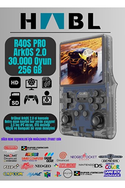 habl Retro Arcade R40s Pro Arkos 2.0 30.000 Oyunlu El Konsolu 256 Gb